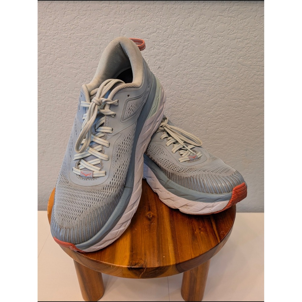 Hoka One One Bondi 7 Running Shoes Womens 10‎ Blue Fog BFBG Good Max Cushioning - Picture 3 of 7